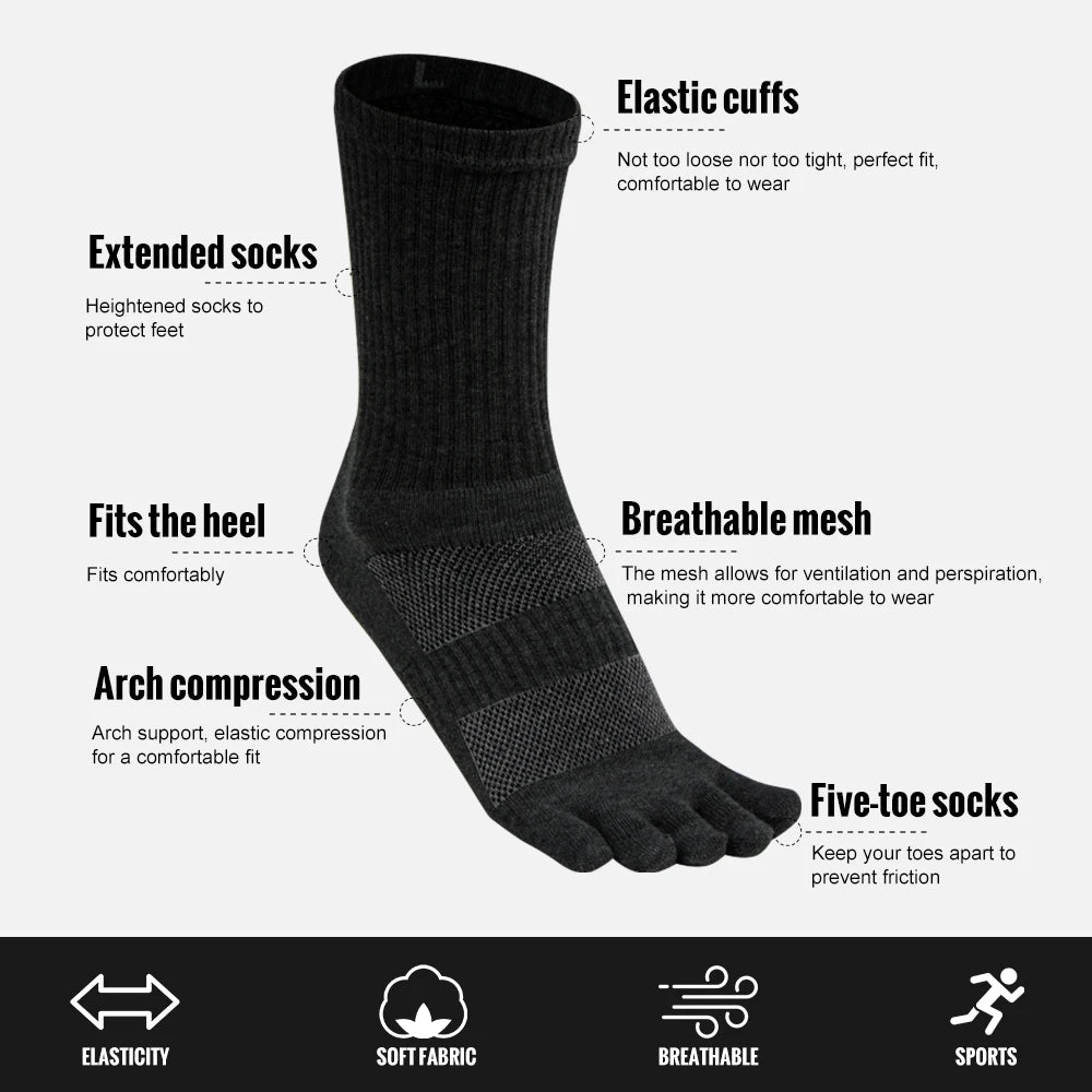 Athletic Five-Finger Running Toe Socks