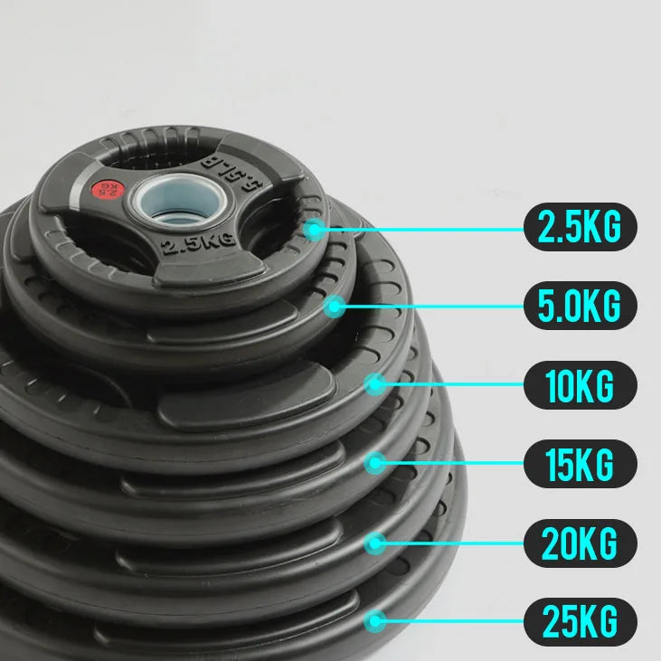 Rubber Anti-Slip Barbell Weight Plates