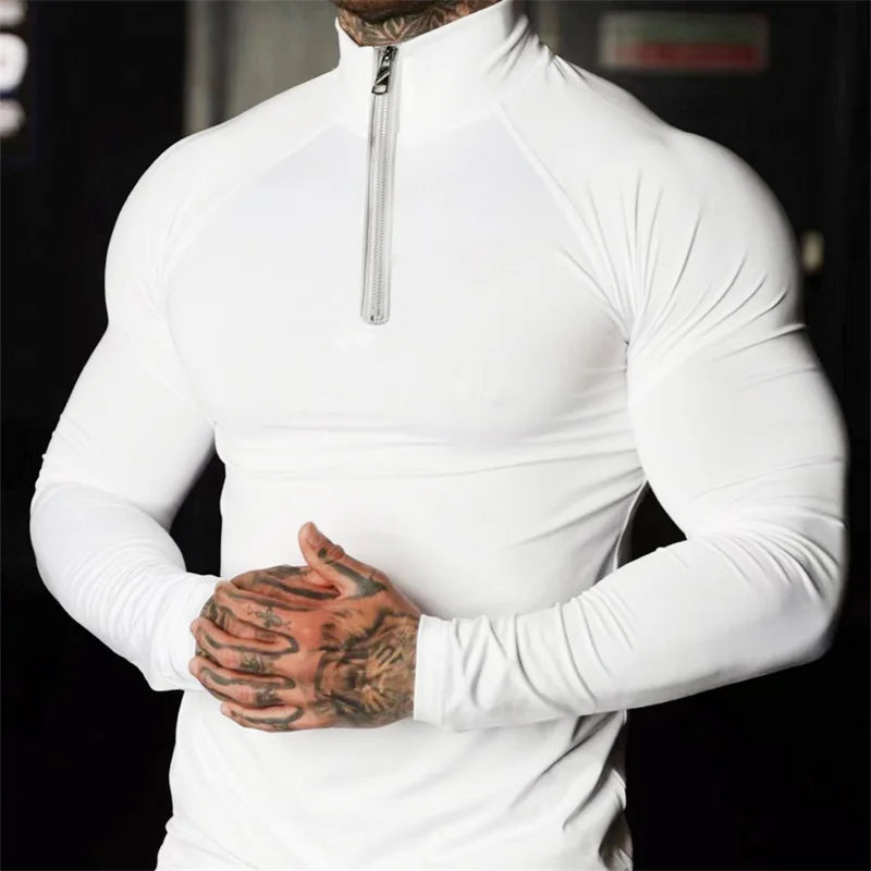 Men’s Half-Zip Compression Fitness Top