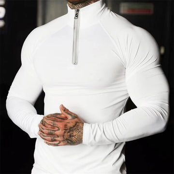 Men’s Half-Zip Compression Fitness Top
