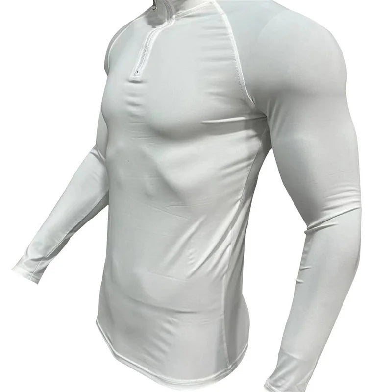 Men’s Half-Zip Compression Fitness Top