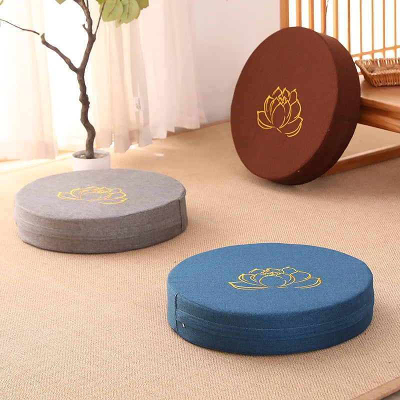 Round Meditation Cushion With Backrest