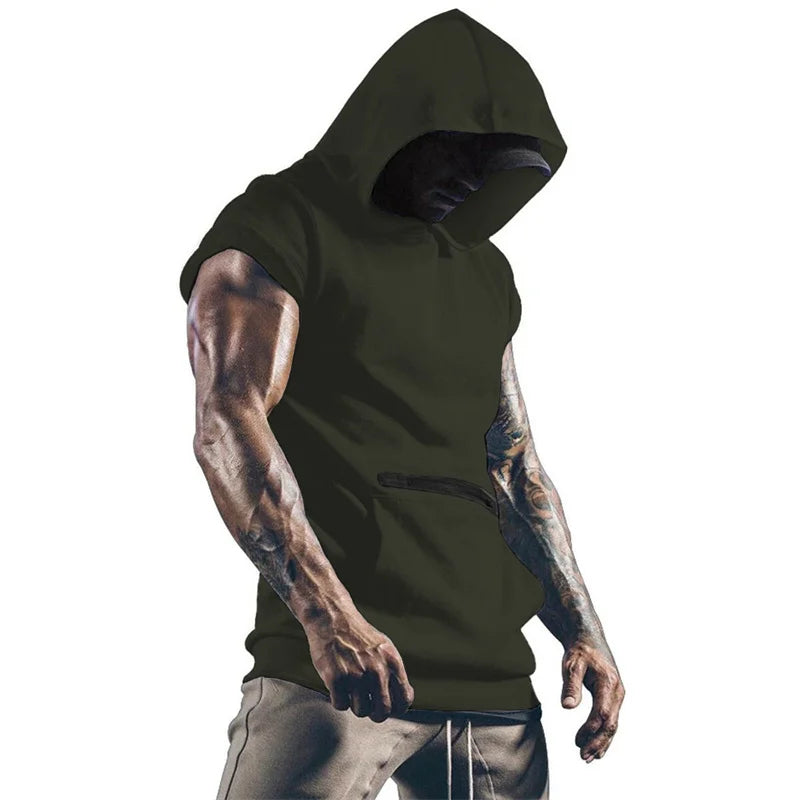 Men’s Sleeveless Hooded Fitness Vest