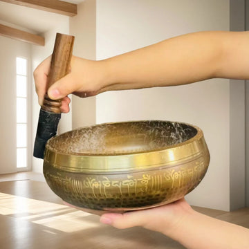 Engraved Tibetan Meditation Bowl Set
