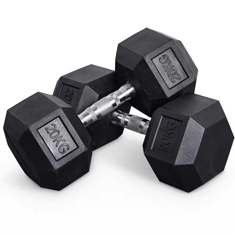 High-Quality Hex Rubber Dumbbells