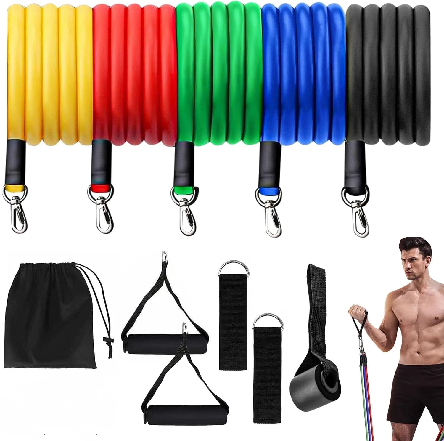 11-Piece Crossfit Resistance Tube Set