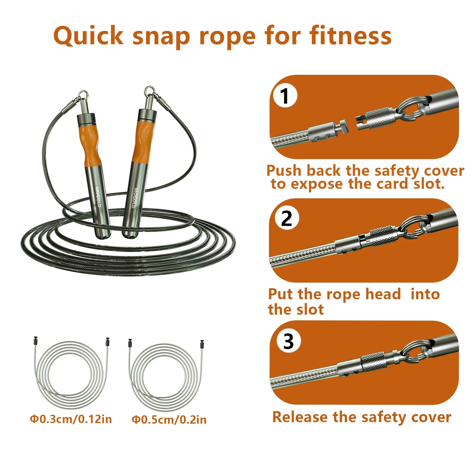 MOGOLD Metal Handle Jump Rope