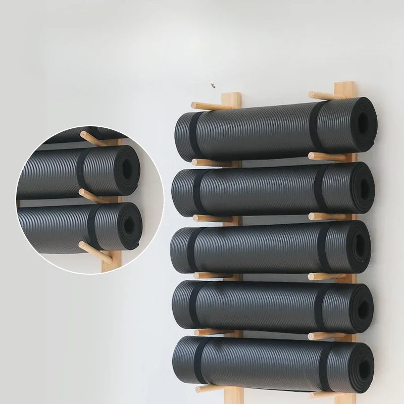 Solid Wood Yoga Mat Organizer