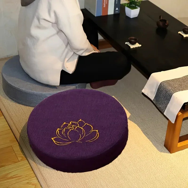 Round Meditation Cushion With Backrest