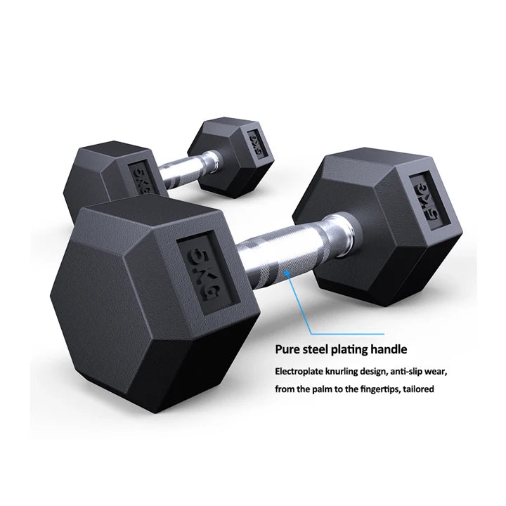 ZJFIT Hex Rubber Dumbbells Set