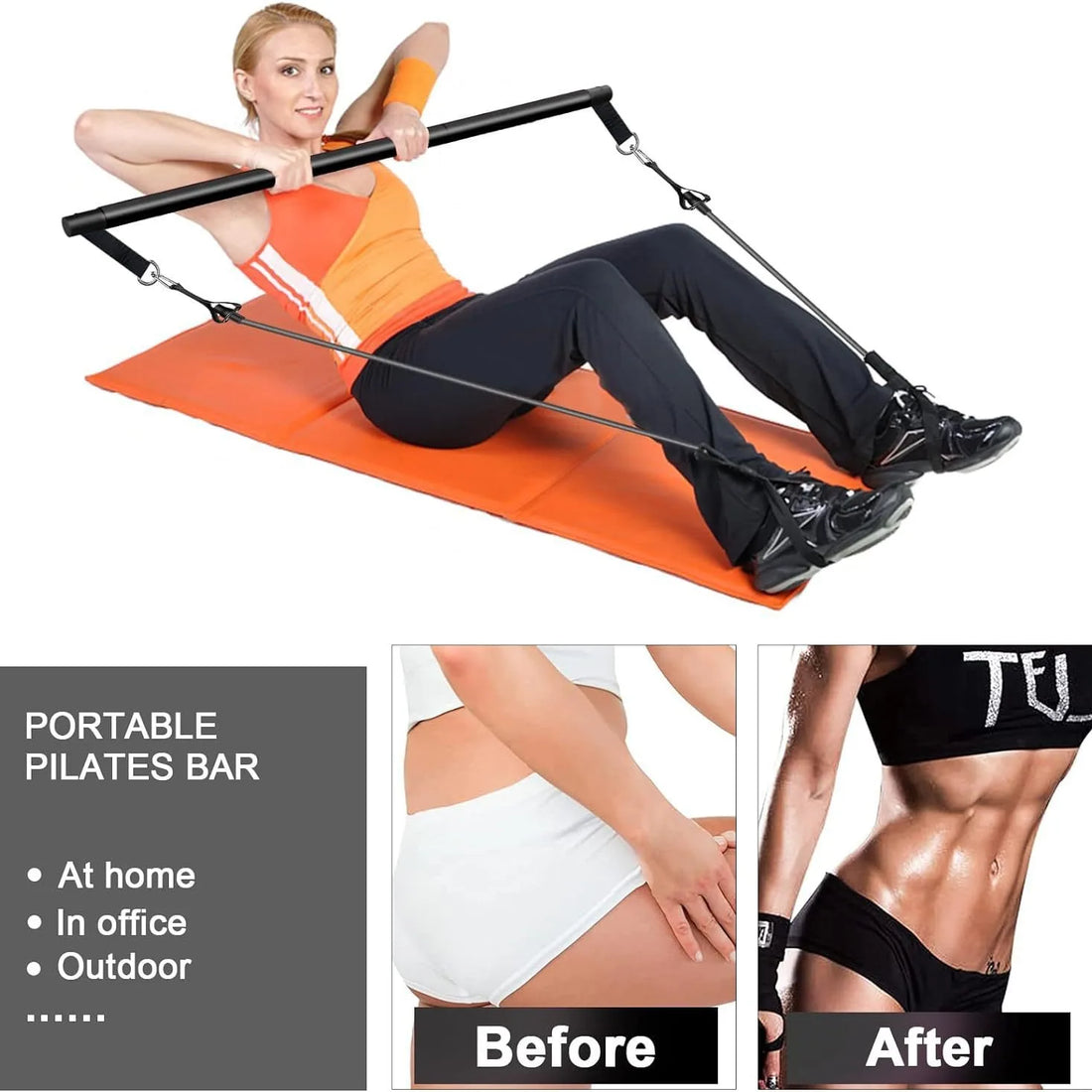 Pilates Bar Resistance Bands Kit