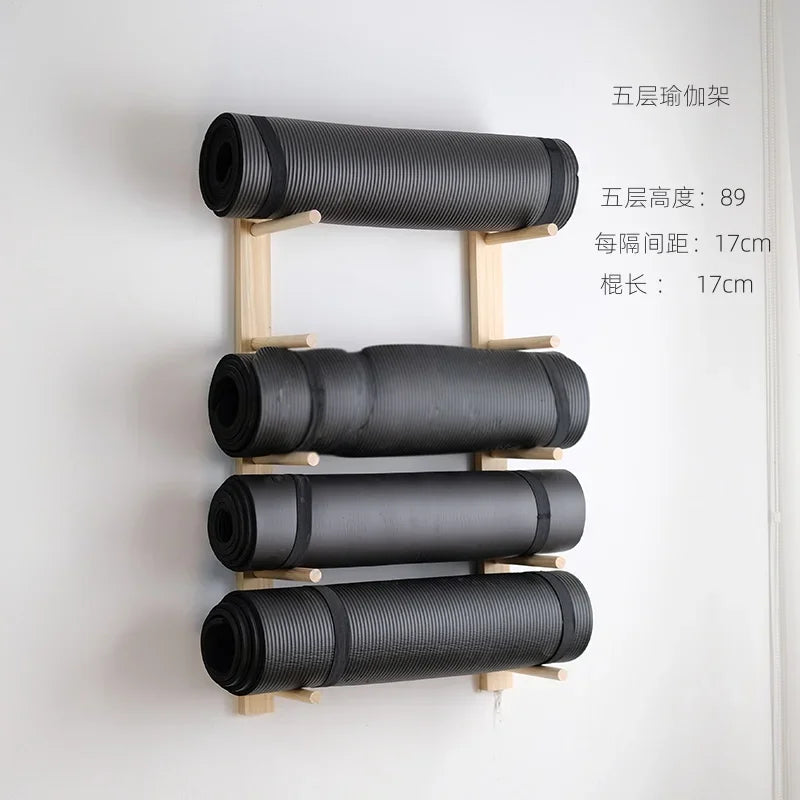 Solid Wood Yoga Mat Organizer