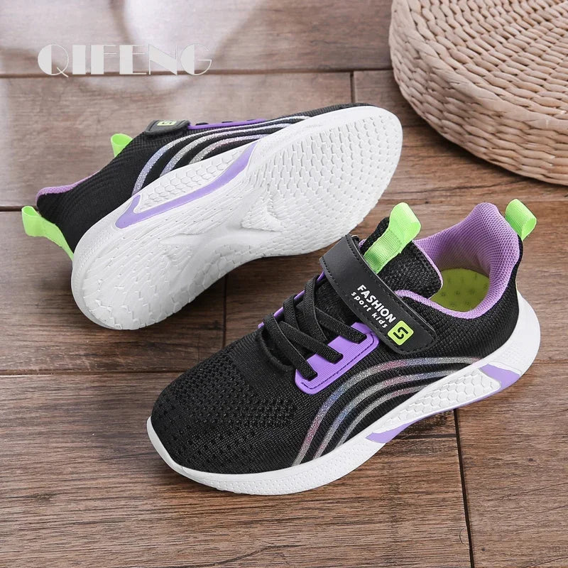 Girls’ Breathable Mesh Running Sneakers