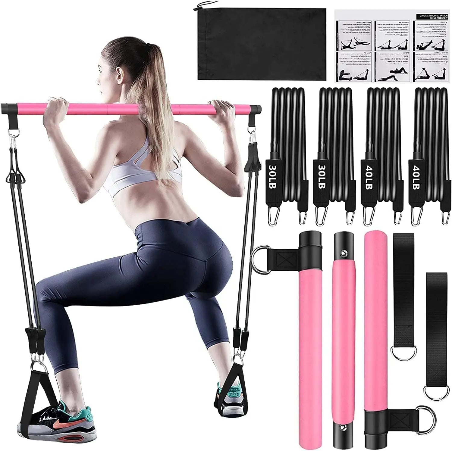 Pilates Bar Resistance Bands Kit
