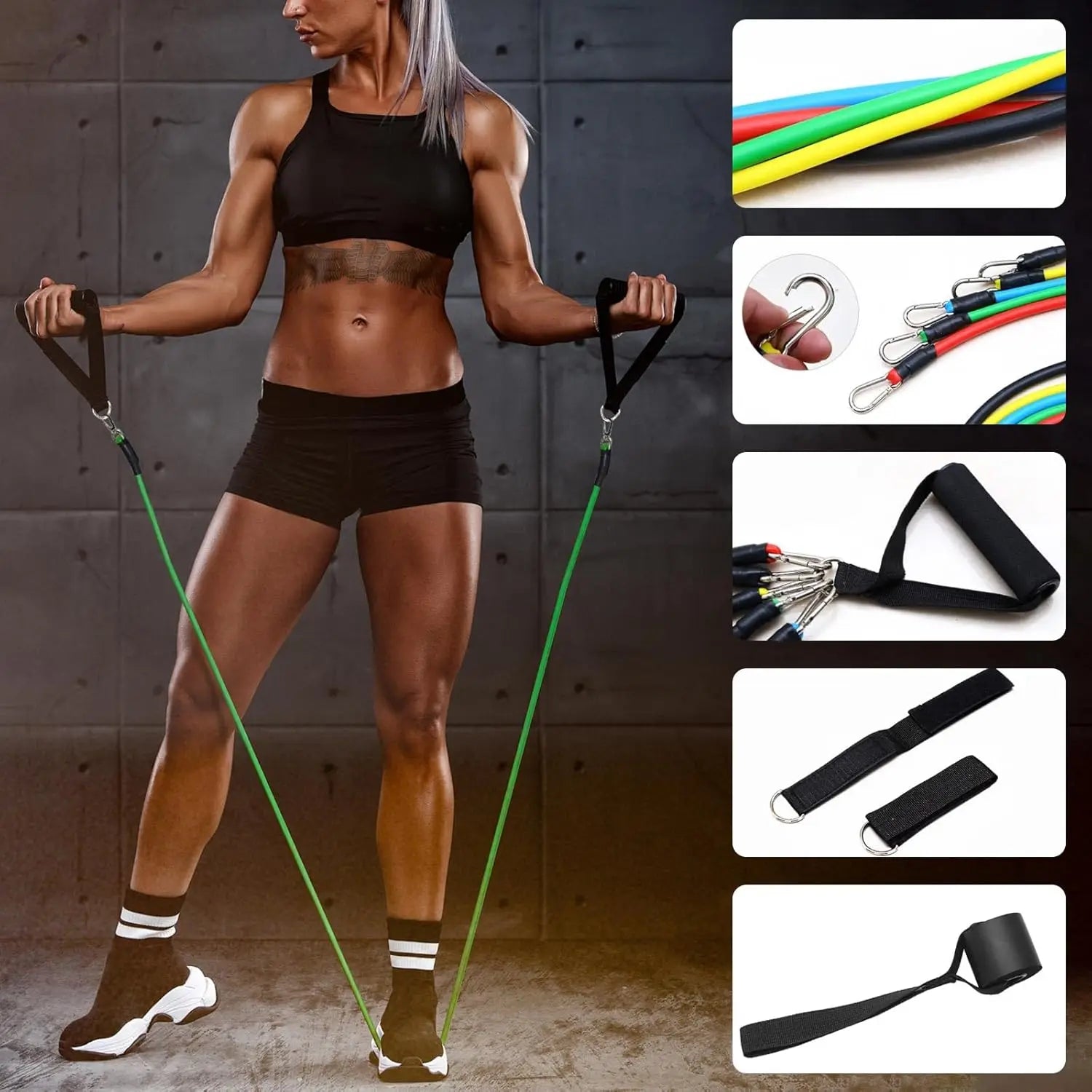11-Piece Crossfit Resistance Tube Set
