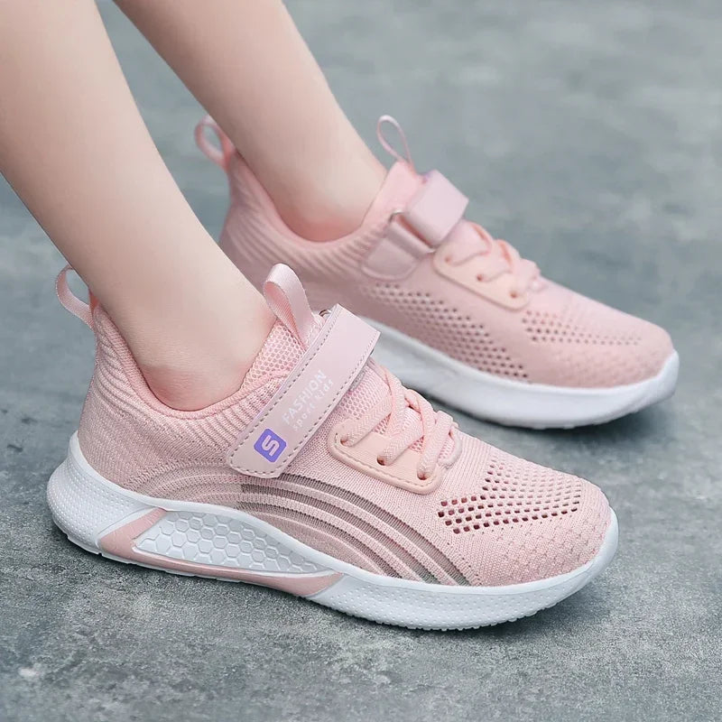 Girls’ Breathable Mesh Running Sneakers