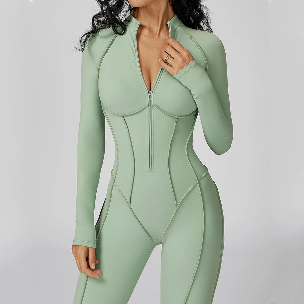 Women’s Zipper One-Piece Yoga Jumpsuit