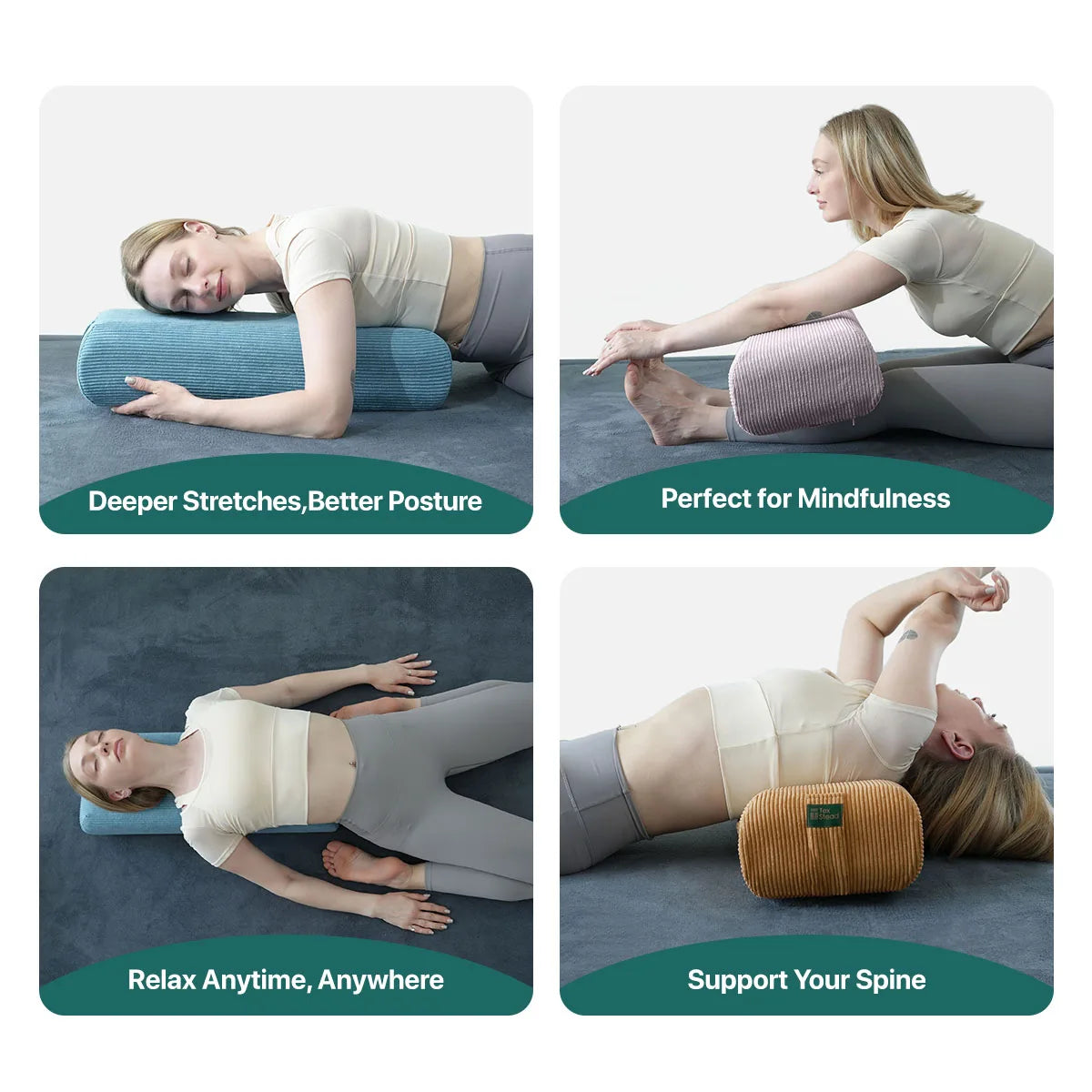 Rectangular Yoga Bolster Support Pillow