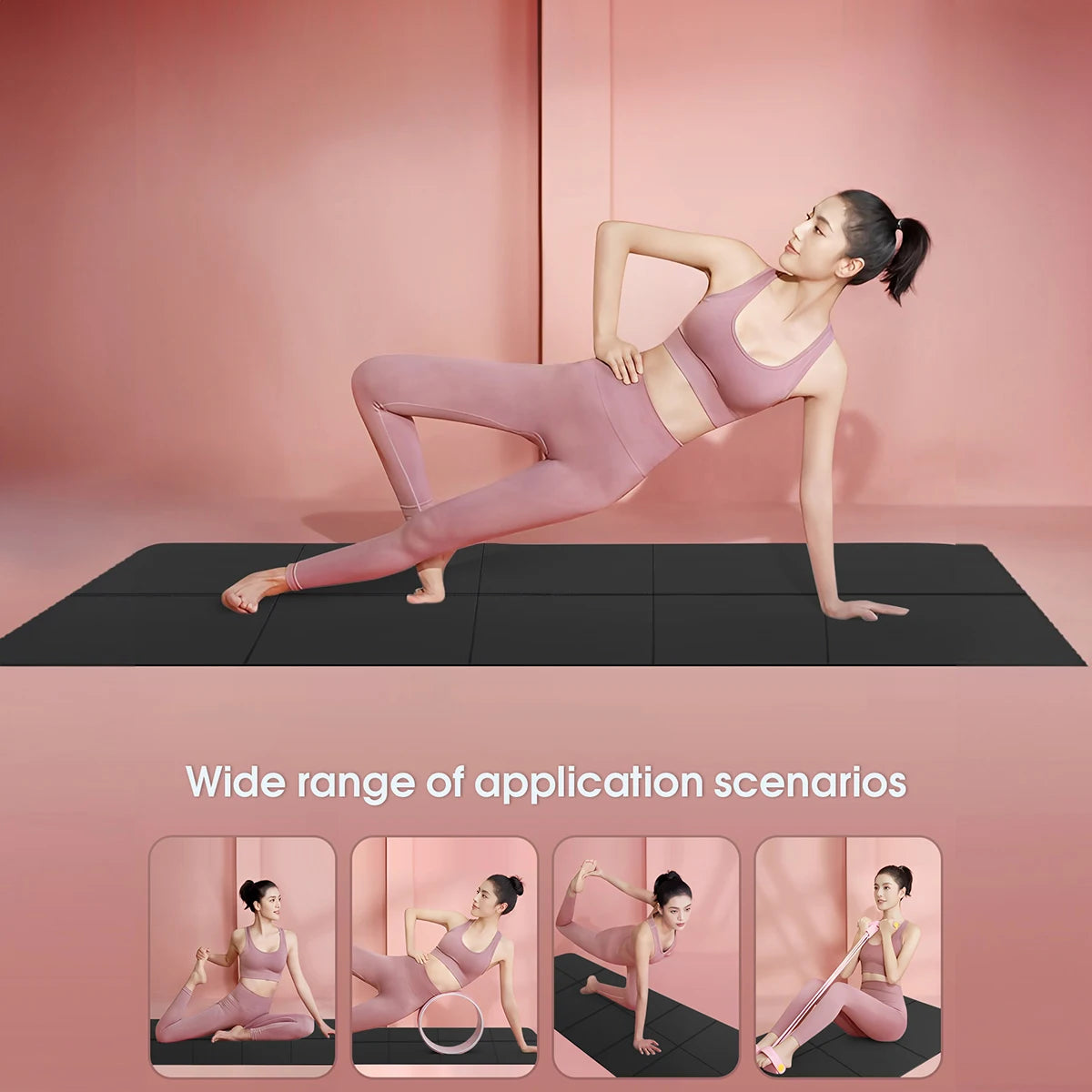 Black Foldable EVA Yoga Mat