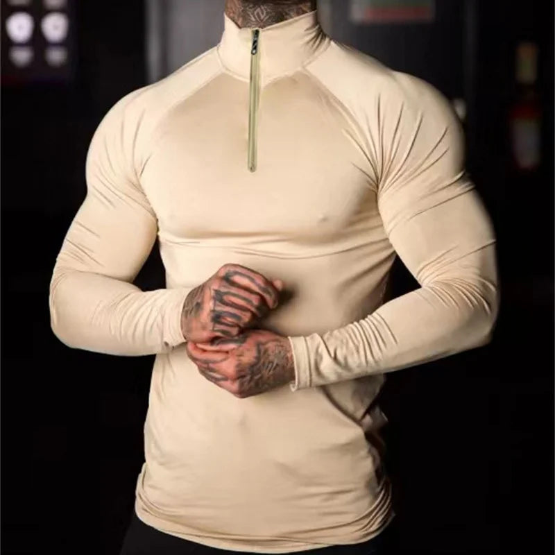 Men’s Half-Zip Compression Fitness Top
