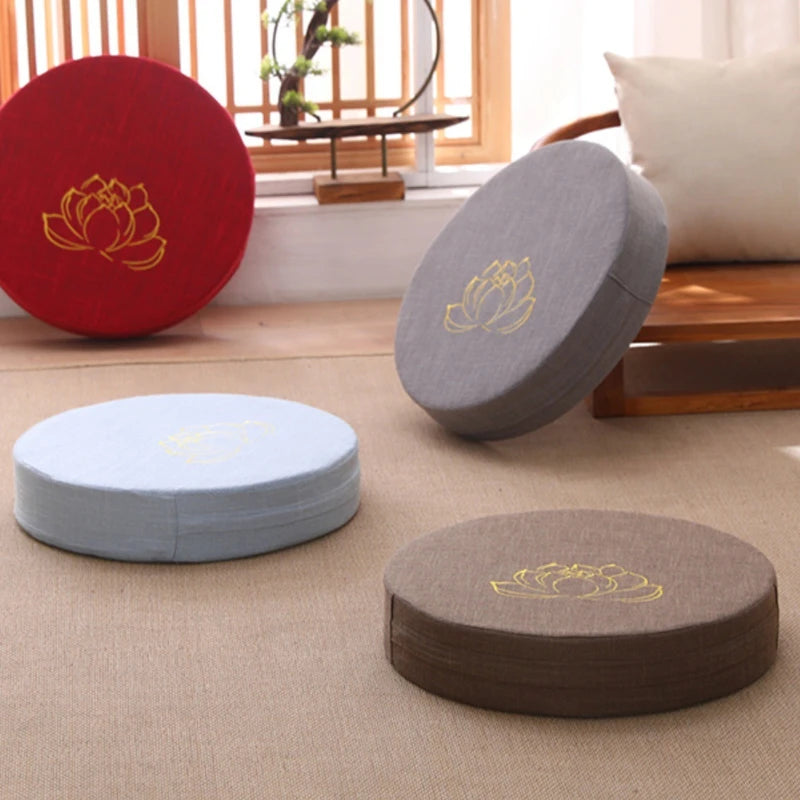 Round Meditation Cushion With Backrest