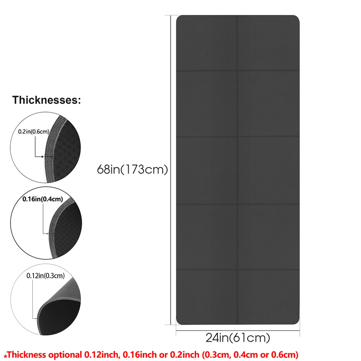 Black Foldable EVA Yoga Mat