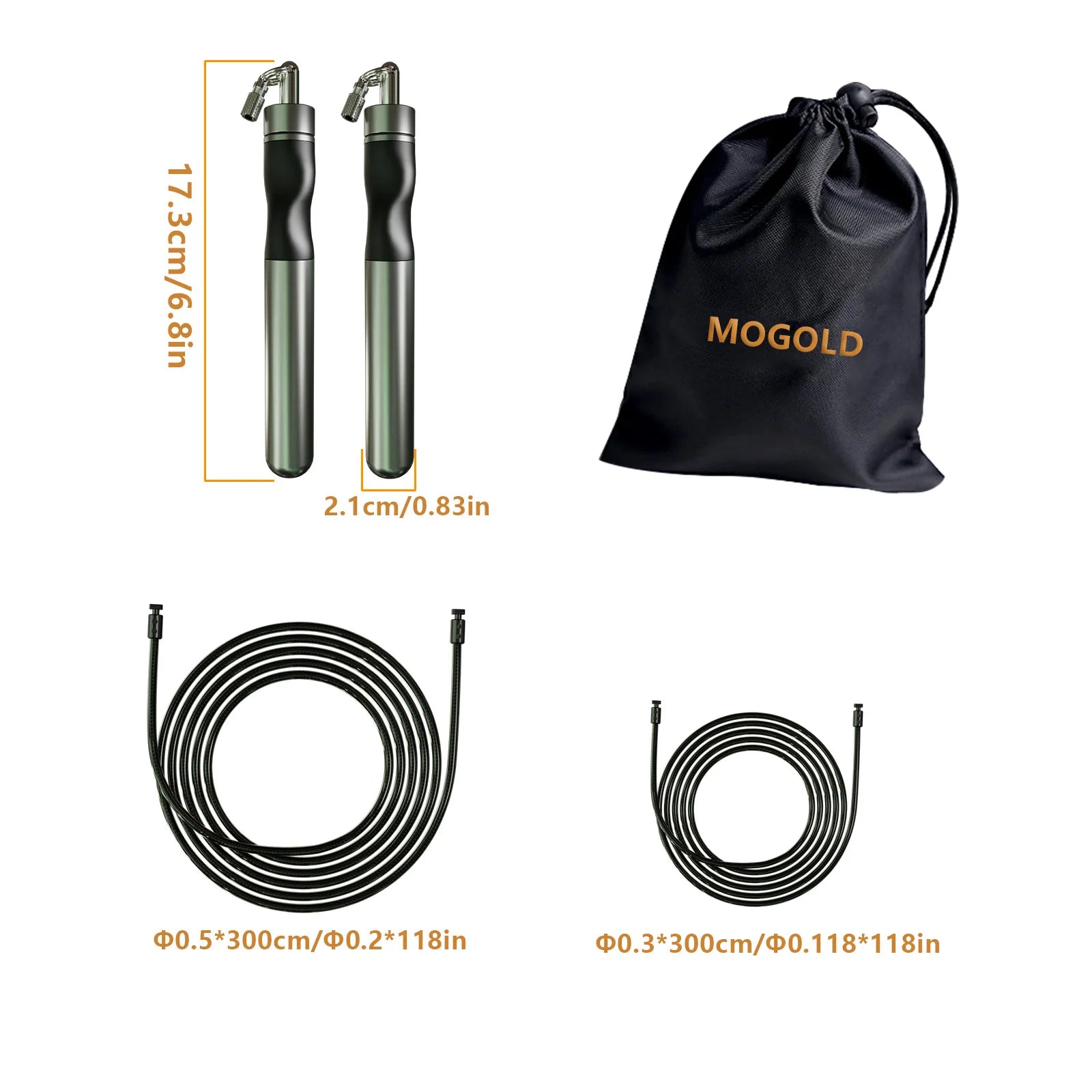 MOGOLD Metal Handle Jump Rope