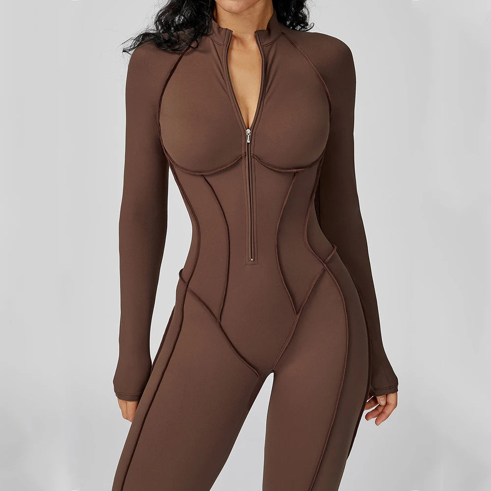 Women’s Zipper One-Piece Yoga Jumpsuit