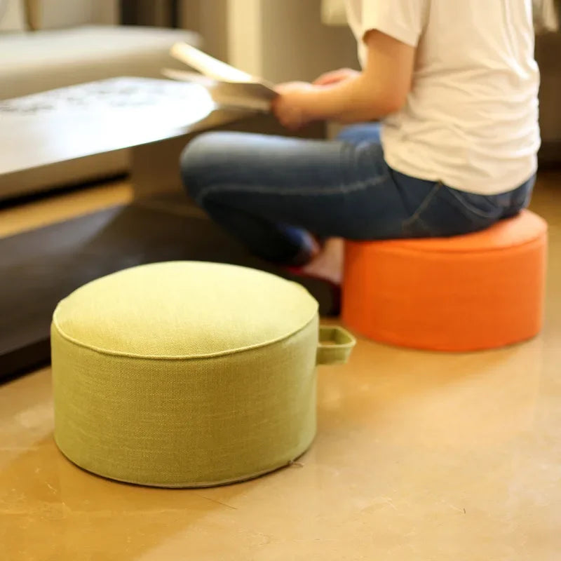 Linen Round Tatami Floor Cushion