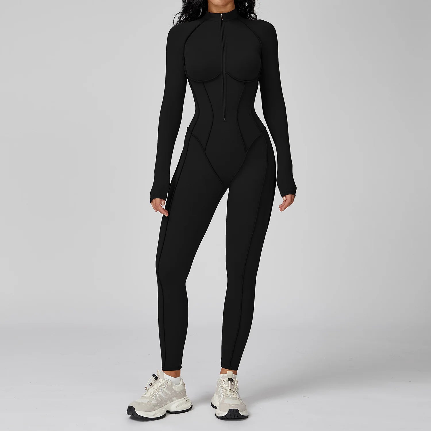 Women’s Zipper One-Piece Yoga Jumpsuit