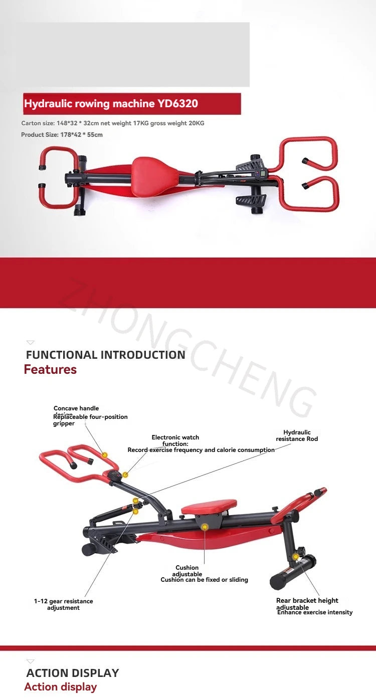 Silent Hydraulic Home Rowing Machine