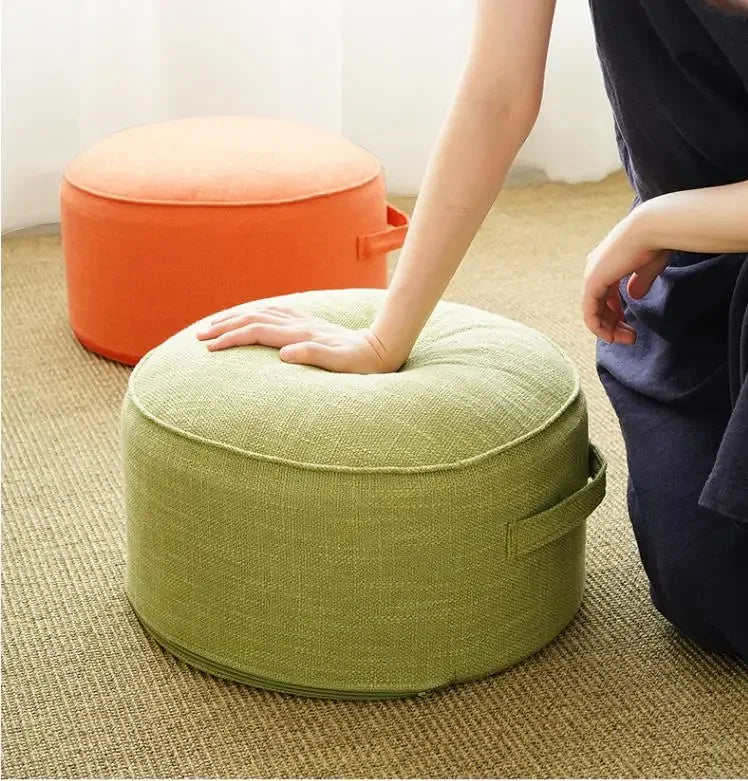 Linen Round Tatami Floor Cushion