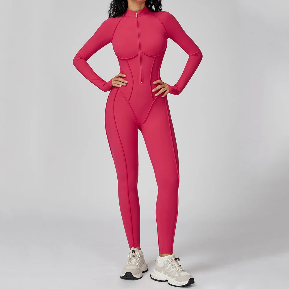 Women’s Zipper One-Piece Yoga Jumpsuit