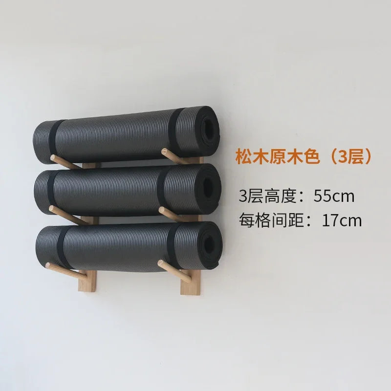 Solid Wood Yoga Mat Organizer