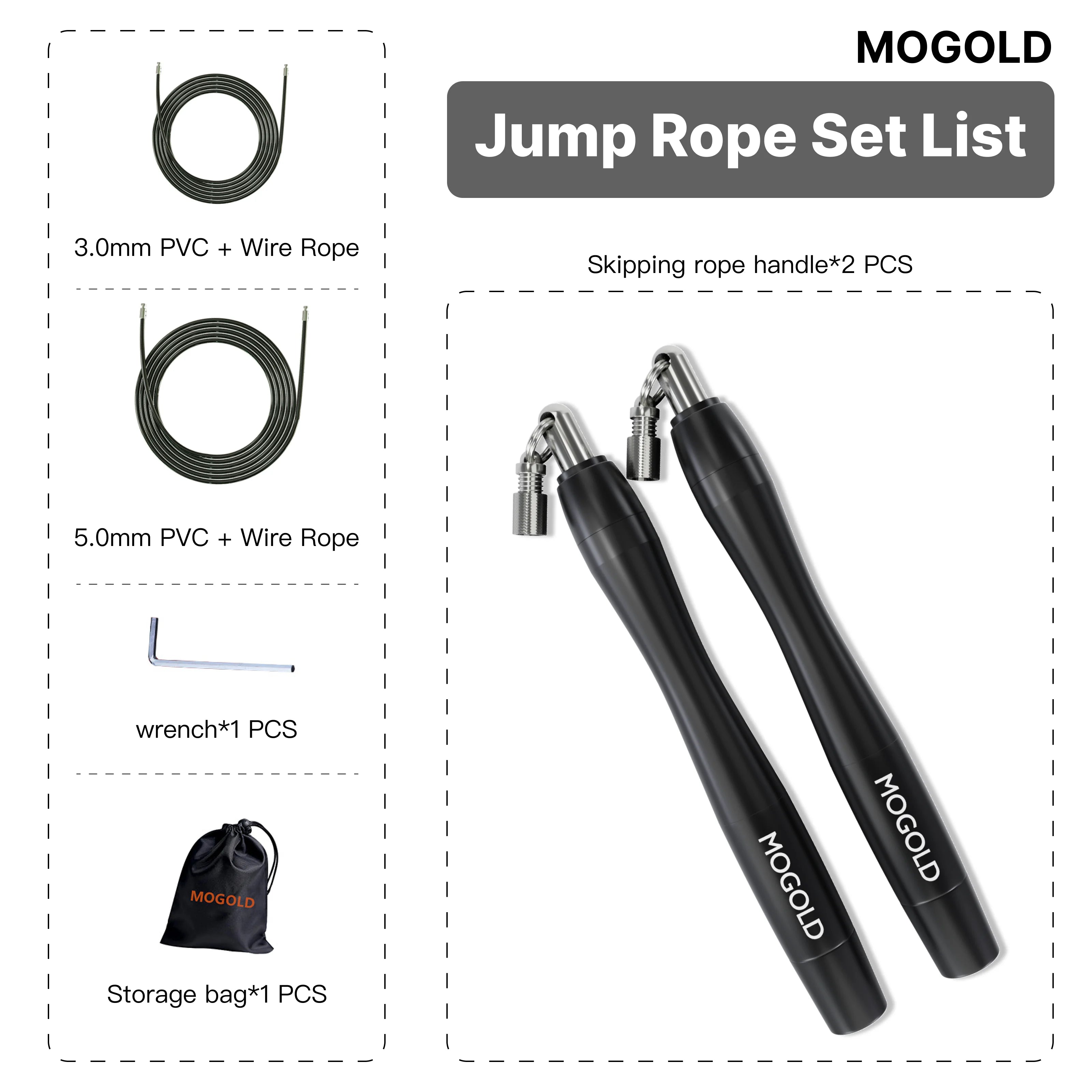 MOGOLD Double Speed Rope Set