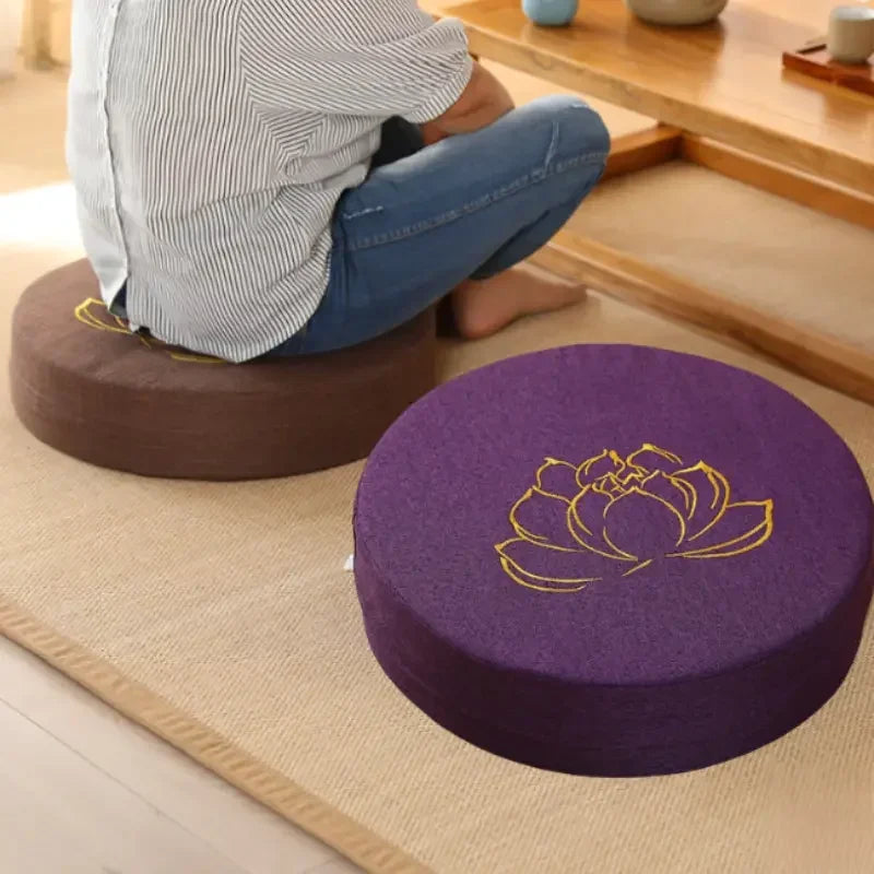 Round Meditation Cushion With Backrest